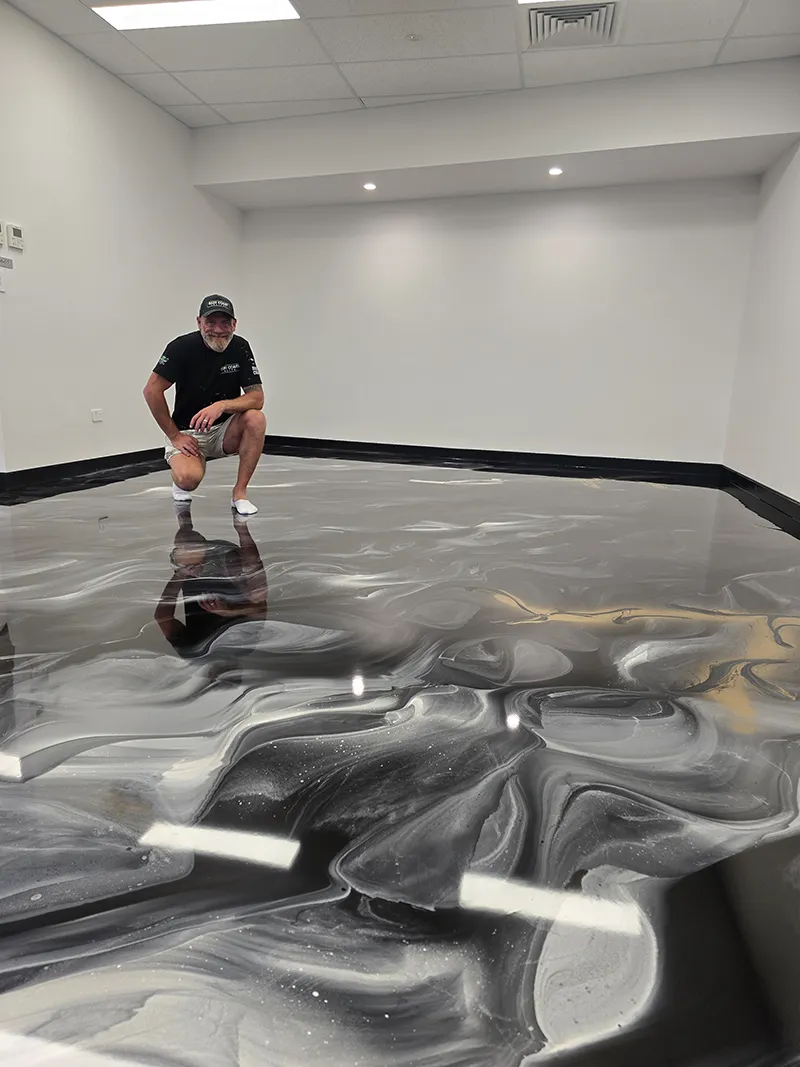 metallic epoxy flooring barber shop (24)